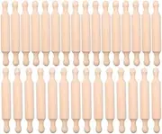 domoi 20 Pieces Wooden Mini Rolling Pin 6 Inches Long Kitchen Baking Rolling Pin Small Wood Dough Roller for Children Fondant