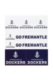 Fremantle Dockers Official AFL Team Logo Seven Footy Stickers Sheet School