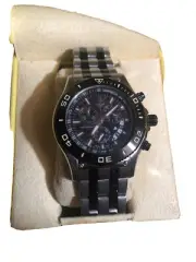 Invicta Black And Silver Chronograph Stainless Steel Watch Men's 6856 Royal Oak