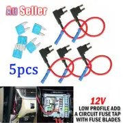 5PCS Mini Blade Piggy Back Fuse Holder 12V Add A Circuit Fuse Auto Tap-Micro