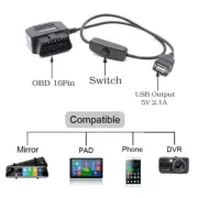 Car Dash Cameras Hardwire Kit 12V/36V to 5V for DVR GPS OBD to USB Cable Plug...