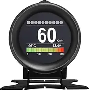 X60 Car OBD HUD Multi-Function Digital Meter Alarm Speed Water-Temp Gauge Malfunction-Test for 12V OBD-II Standard Vehicles Automotive Display HUD