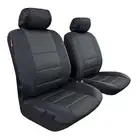 Front Seat Covers Black Waterproof Canvas & Jacquard For PROTON JUMBUCK