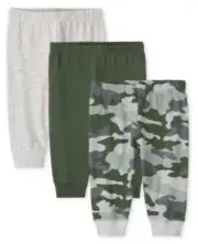 Baby Boys 3-Pack Camo Pants Up To 7LB (Bundles Baby Place) New With Tag