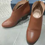 ［SHOES PARTY］SP 焦糖色牛皮粗跟踝靴