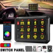 12 Gang Switch Panel RGB LED Work Light Bar Off-Road Marine UTV APP Bluetooth (for: Audi)