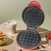Mini Waffle Maker Nonstick Waffle Iron Sandwich Cake Baking Tray (US Round)