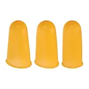 9Pcs Rubber Fingers Tips Finger Protectors Silicone Thimble 3 Sizes Orange