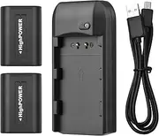 Np-Fv5 Battery Charger with Ndicator Light + 2Pcs Np-Fv5 Plus Batteries 3.7V 1000Mah with USB Charging Siyah