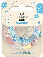 invisibobble Twistar Kids Pom Pom Tie (Pack of 3) - Colourful Hair Bobbles with Pom Poms for Children - Elastic, Playful & Gentle - Braided Hair Scrunchie for Girls & Boys - Ideal for Small Heads