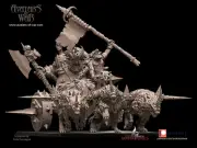 Goblin King Chariot | Greenskin Hero Proxy Miniature | 32mm Heroic Scale | AUS