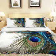 3D Peacock Feather 013 Bedding Set Pillowcases Quilt Duvet Cover Set Queen King