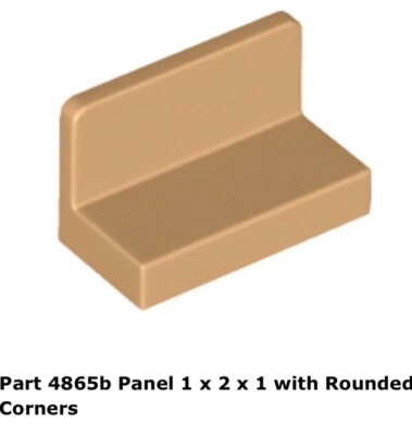 Lego 1x 4865b Medium Nougat Panel 1 x 2 x 1 with Rounded Corners 75290