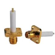 50x RF SMA Jack Female 4 Hole Flange Mount Extended Solder Terminal Connector