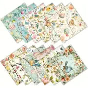 Birds & Florals Craft Paper Pack Junk Journal Cardmaking Scrapbooking 128 pcs