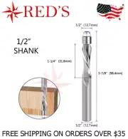 REDS Solid Carbide RC02140818U 1/2" X 1-1/4" Flush trim UPCUT Spiral router BIT