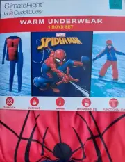 Climate Right By Cuddl Duds Spider-Man Warm Underwear Set Boys Size L(10-12)/New