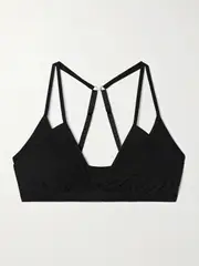 [Skin] Skin - Elle Layered Organic Pima Cotton-jersey Soft-cup Triangle Bra - Black - x small x small Black