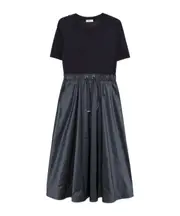 Herno Drawstring Waist Midi Dress IT44,IT42,IT48,IT46 Black