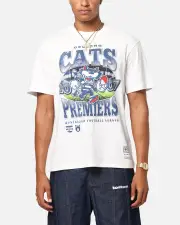 [MITCHELL & NESS] Mitchell & Ness Geelong Cats Mascot T-shirt Vintage White - Size M M Vintage White