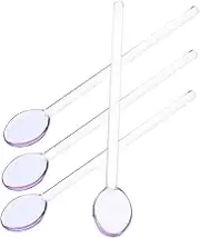 GRADENEVE 4pcs Glass Spoons Stirring Spoons for Coffee Milk and Desserts Elegant Long Handle Design for Home Cafe and Restaurant Use