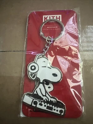 KITH For Peanuts Snoopy DJ Premium Enamel Keychain 2025 Charlie Brown