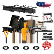 Heavy-Duty Garage Tool Storage Rack with 6 Hooks - Rust-Resistant Organizer