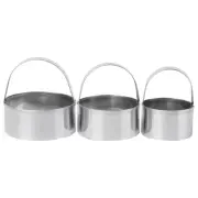3 Pcs Biscuit With Handle Stainless Steel Cookie Fondant Molds
