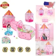 Kids Fairy Tale Tent Set: Castle, Tunnel, and Ball Pit for Magical Playtime