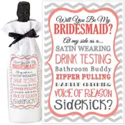 Will You Be My Bridesmaid Wine Bottle Gift Box Wedding Proposal Ask Present