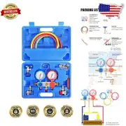 Efficient 3-Way AC Manifold Gauge Set - Heavy-Duty Design for Accurate Charging