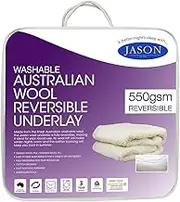 Jason 550gsm Australian Wool Reversible Underlay, Queen Bed