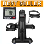 Adjustable Under Desk Pedal Exerciser with LCD Display - Portable Mini Bike