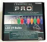 Commercial Pro 25 Ct C9 Multicolor LED Christmas String Light Bulbs E17 Base