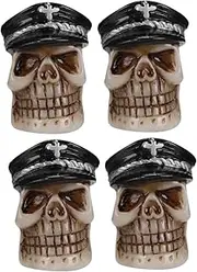 HONMEET 1 Set Black Ghost Head Valve Stem Caps for Motorcycle and Bicycle Creative Resin Design Easy Installation Durable Accessory for Tire Pressure Maintenance