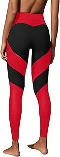 [Generic] Yoga Pants for Women High Waisted Running Solid Color Sexy Trousers Regular & Plus Size, Red, Medium