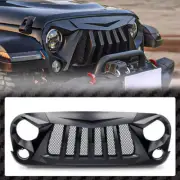 Front Grill Bumper Mesh Grille Trim For Jeep Wrangler JK 2007-2021 Matte Black