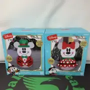 Disney Mickey & Minnie Mouse Christmas Snowman Airblown Inflatable Set Gemmy