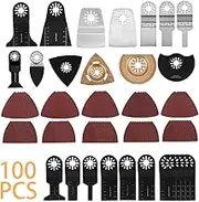 100 Pack Oscillating Saw Blades Metal Wood Multitool Blades Quick Release Cutting Blade for Fein Multimaster