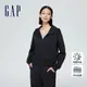 Gap 女裝 Logo連帽外套 空氣三明治系列-黑色(891632)