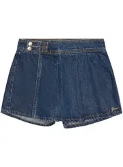 GUESS Blue Denim Lurex Skort Size: 8, Cotton