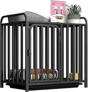 Top Shelf Steel Pipe Dog Crate, Single Door with Roller Tray, Multiple, Black (B,Small)