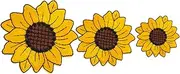 Angoily 3pcs Flower Embroidery Patch Delicate Sunflower Sewing Applique for Clothing Dress Decor for DIY Projects and Garment Accessories