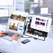 Laptop Screen Extender 14in HD 1080P Portable Monitor for 13"-17" Laptop
