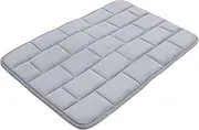 MAGICLULU 1Pc Textured Non Slip Bathroom Mat Water Absorbent Floor Pad for Kitchen Home Grey Decorative Rug Easy to Clean and Practical