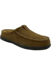 New Clarks Suede Men's Suede Faux-Fur Lined Clog Slippers Shoes Sage Size 11 NIB