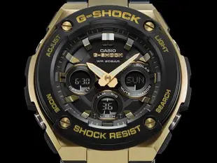 【金台鐘錶】CASIO卡西歐G-SHOCK多功能運動錶 太陽能 黑x金  GST-S300G-1A9