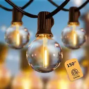 Outdoor String Lights, 150Ft Outdoor Lights for Patio with 75+2 Shatterproof Bul