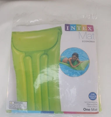 NEW Sealed Intex Inflatable Green Pool Mat 72"x27" For Adults Economat Float