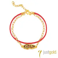 在飛比找誠品線上優惠-【Just Gold 鎮金店】祥雲釉彩手繩(紅)